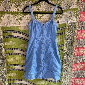 Pilcro And The Letterpress Blue Cool Girl Chambray Sleeveless Mini Dress Size 6